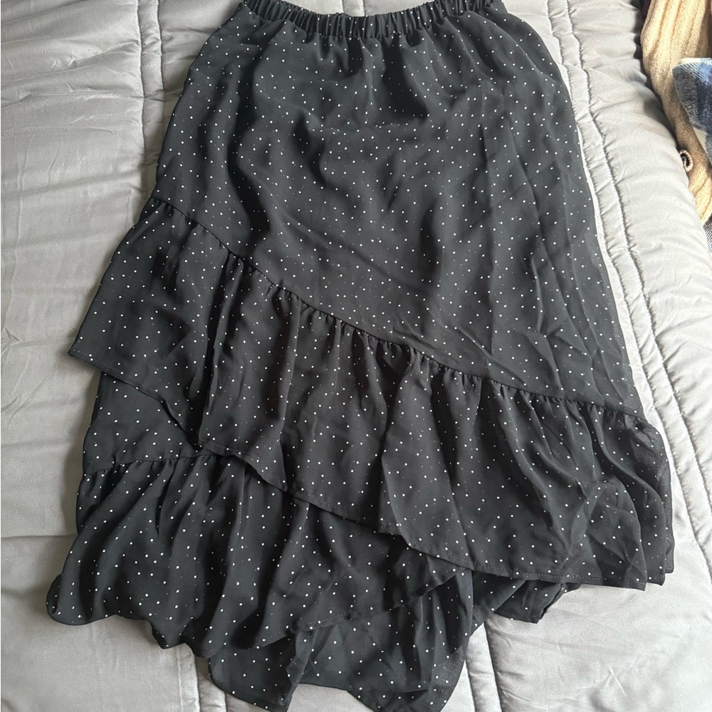 A new day - Black Polka Dot Skirt
